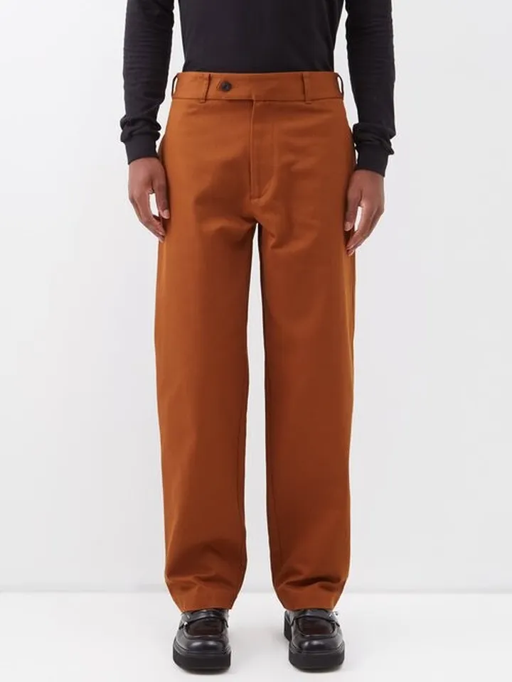 Cotton-twill Straight-leg Trousers