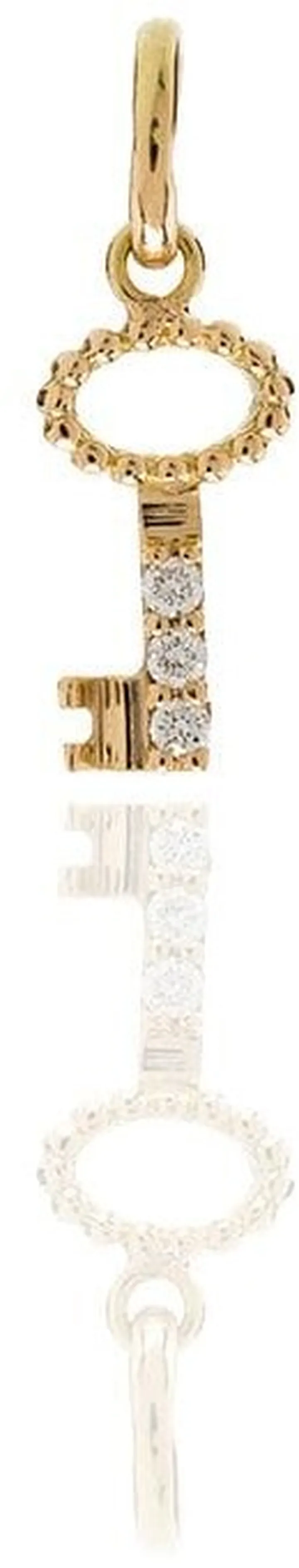 18kt Yellow Gold Diamond Key Charm