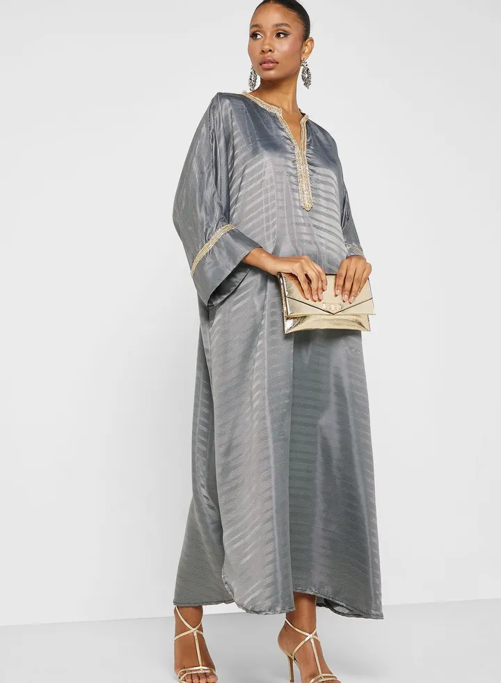 Embroidered Knitted Jalabiya