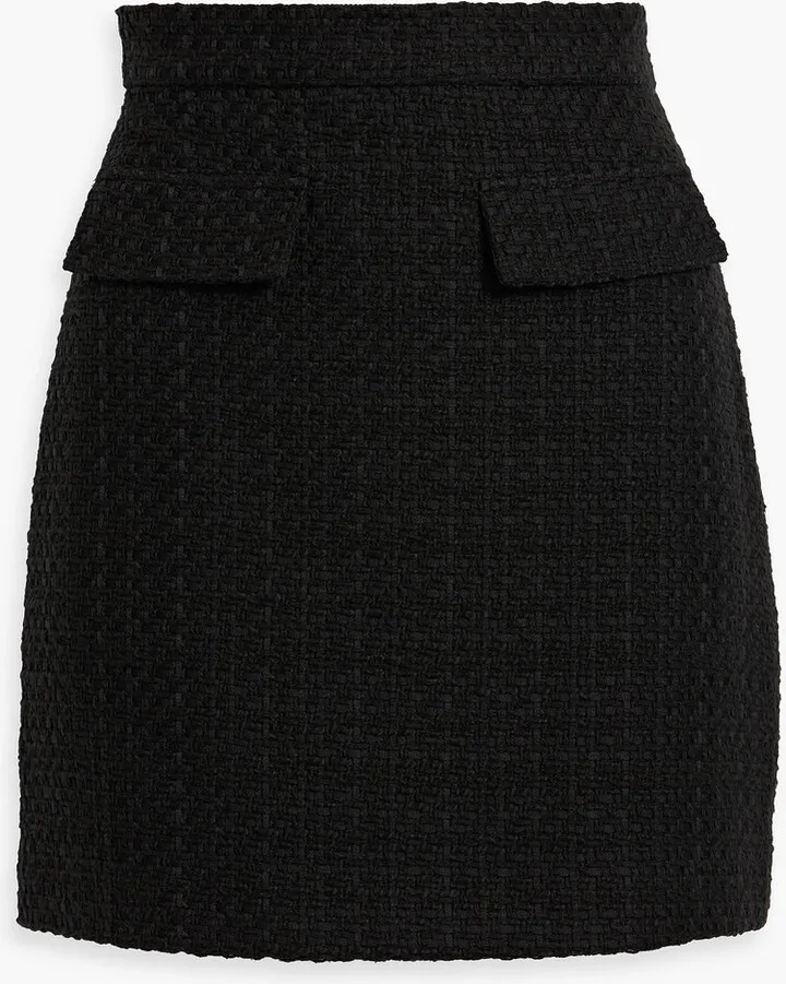Cotton-blend tweed mini skirt