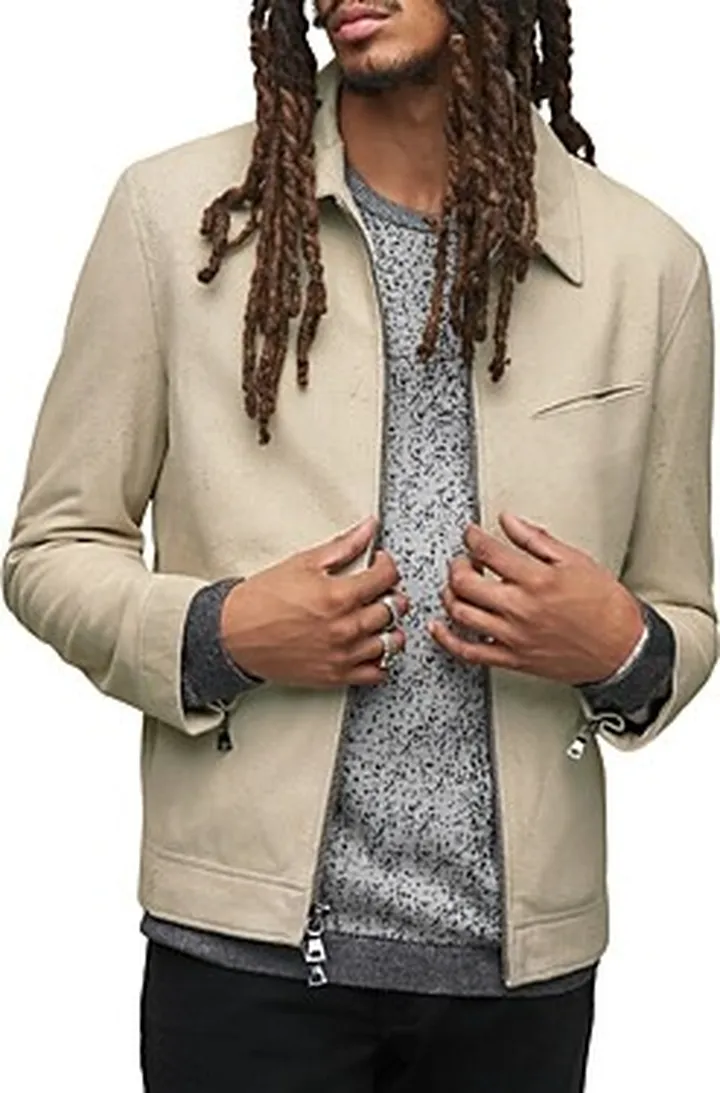 John Varvatos Slim Fit Leather Jacket