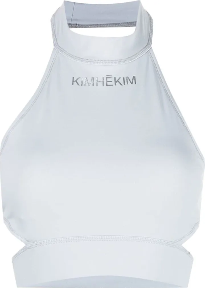 Logo-Print Halterneck Cropped Top