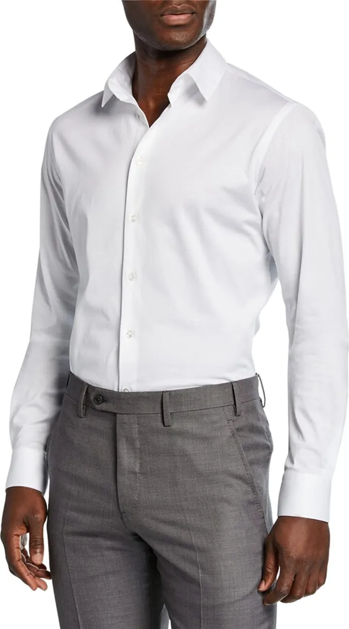 Men's Solid Jersey Sport Shirt