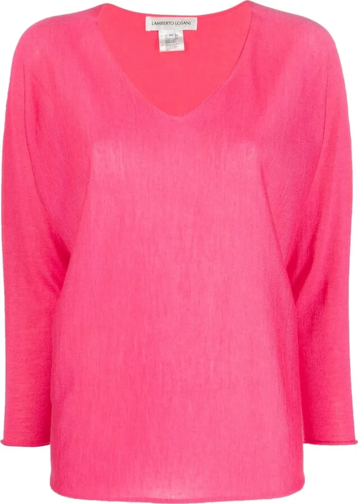 draped V-neck jumper