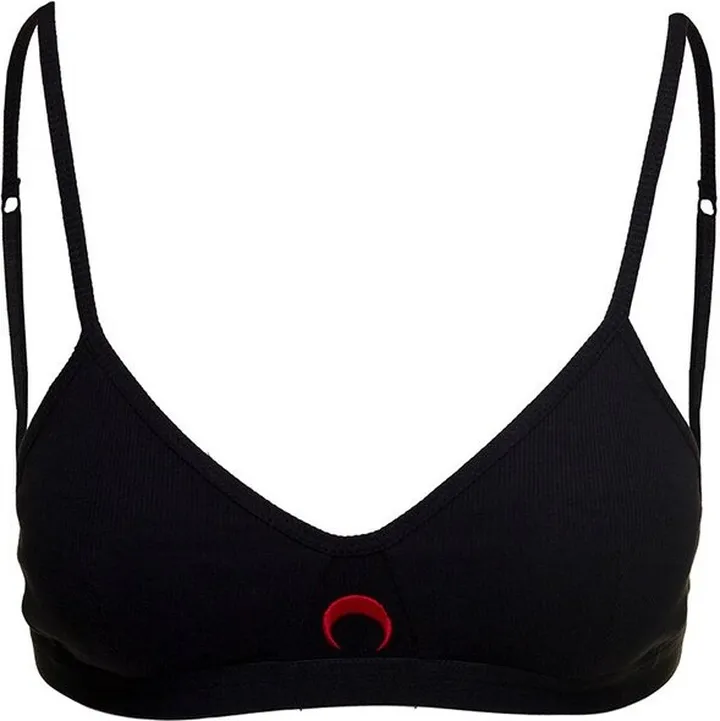 Marine Serre Logo-Embroidered V-Neck Bra