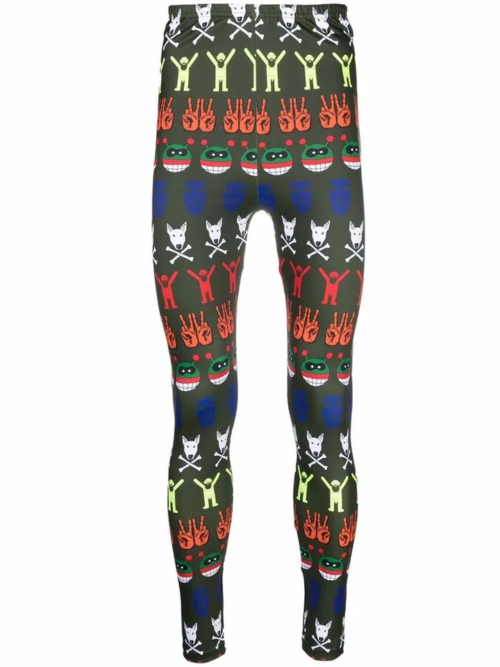 Cartoon-Print Bike Leggings
