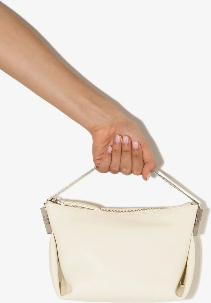 Neutral Bean Leather Shoulder Bag