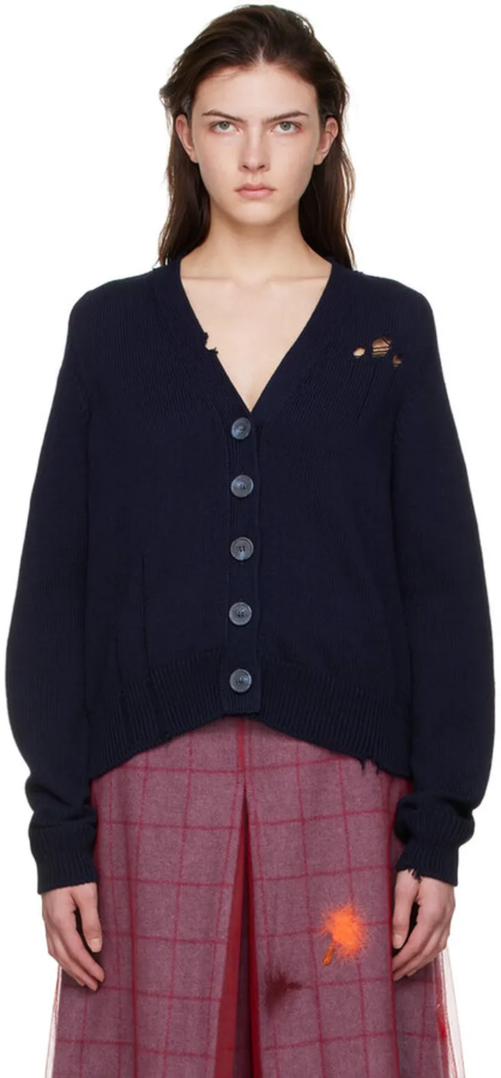 Maison Margiela Navy Cotton Cardigan
