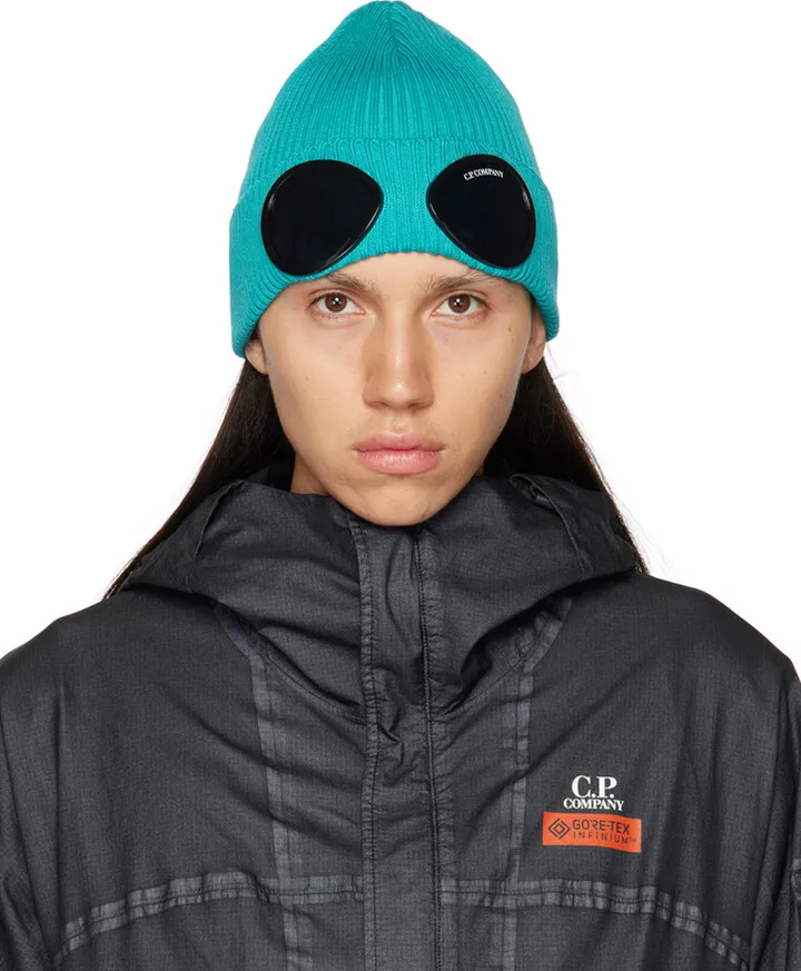 C.P. Company Blue Goggle Beanie