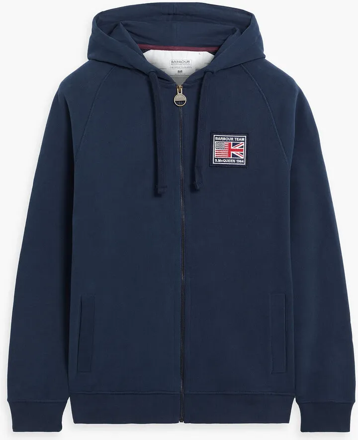 Appliquéd cotton-fleece zip-up hoodie