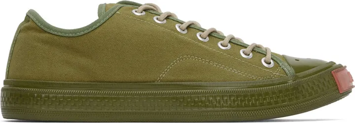 Acne Studios Green Canvas Low Sneakers
