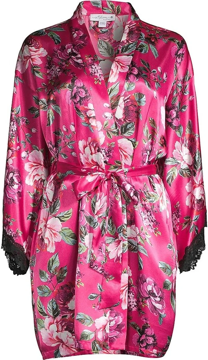 Felicity Satin Floral Robe