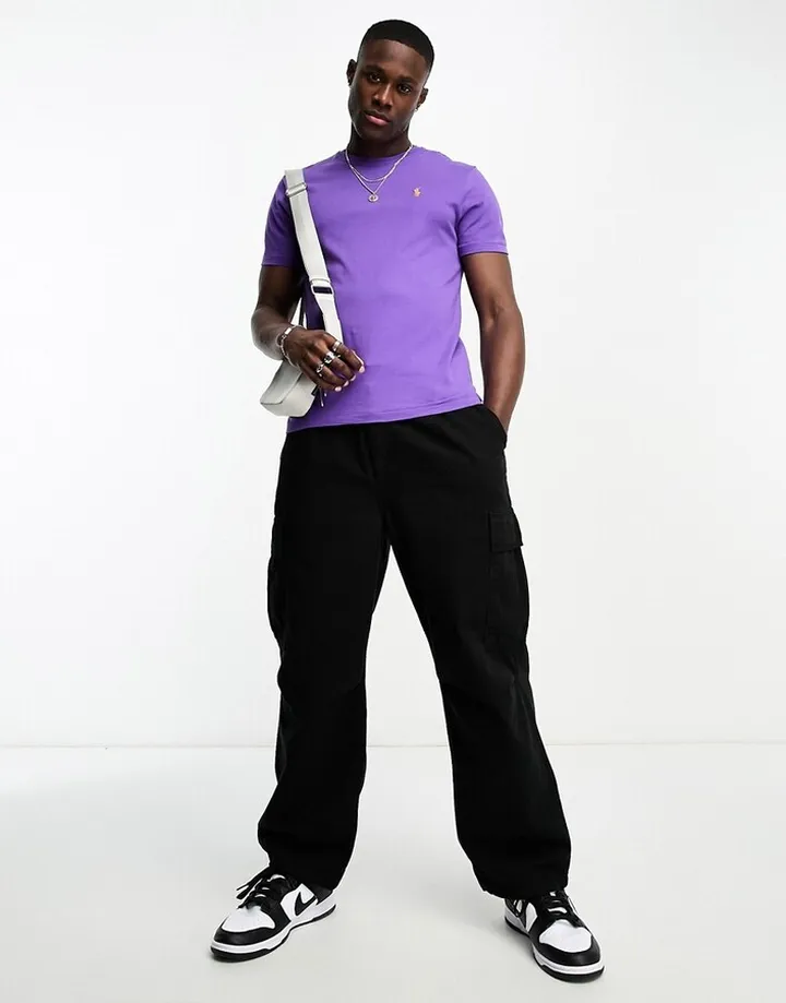 Polo Ralph Lauren icon logo T-shirt custom fit in purple