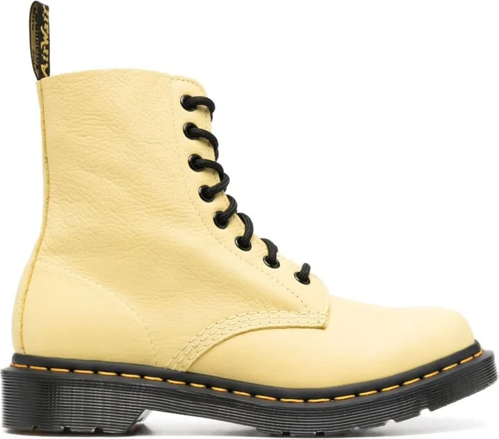 Front Lace-Fastening Leather Boots