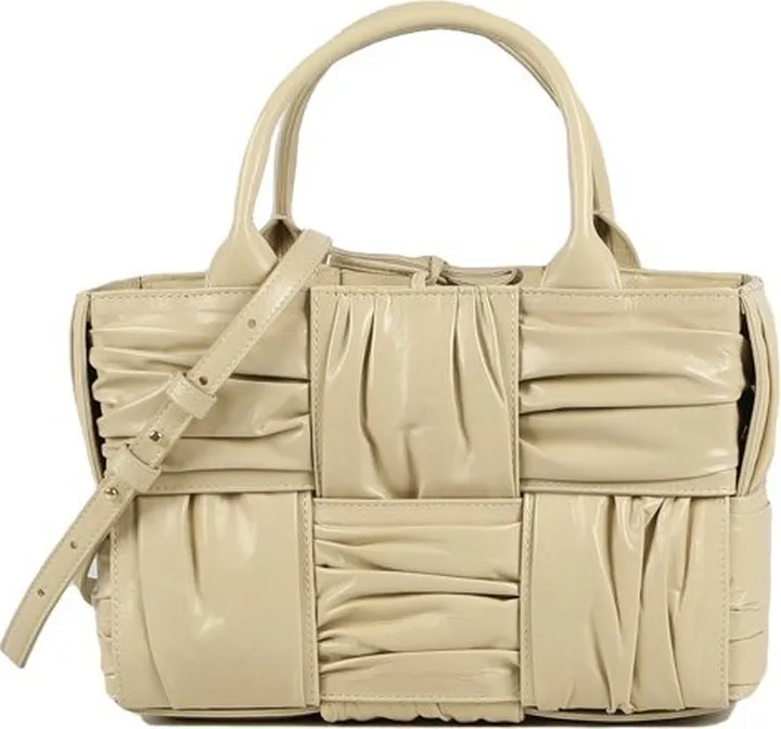 Bottega Veneta Woven Pleated Top Handle Tote Bag