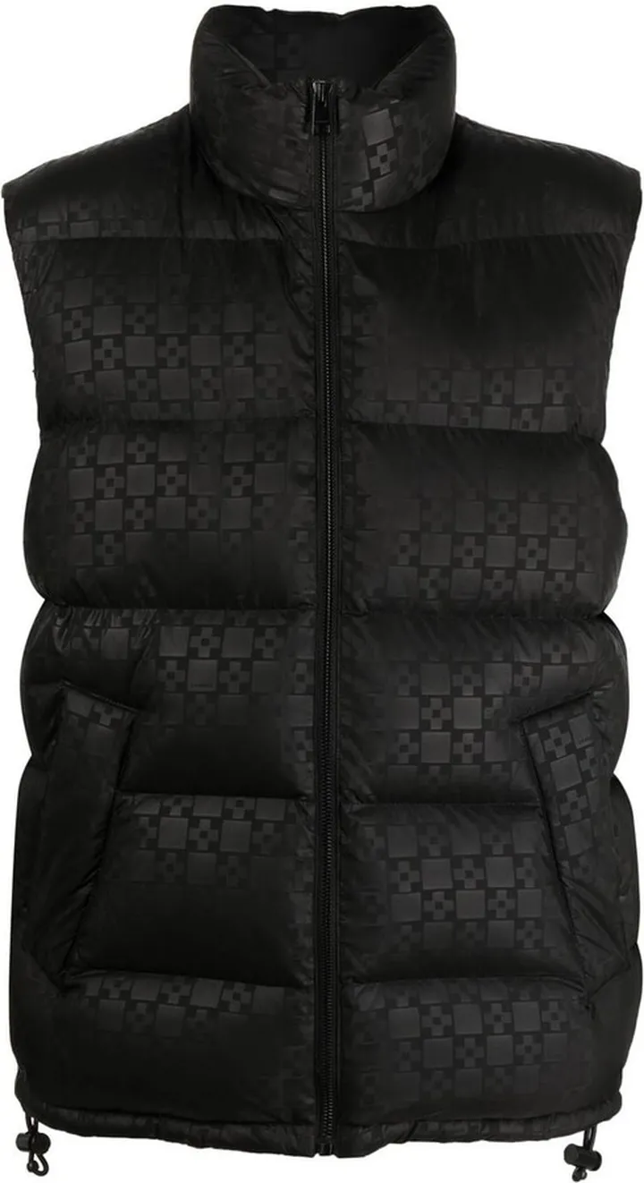 Cross-Print Padded Gilet