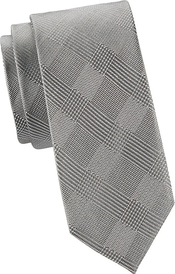 Tonal Check Silk Tie