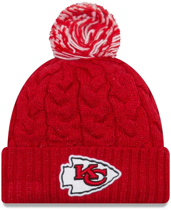 Women's Red Kansas City Chiefs Cozy Cable Cuffed Knit Hat
