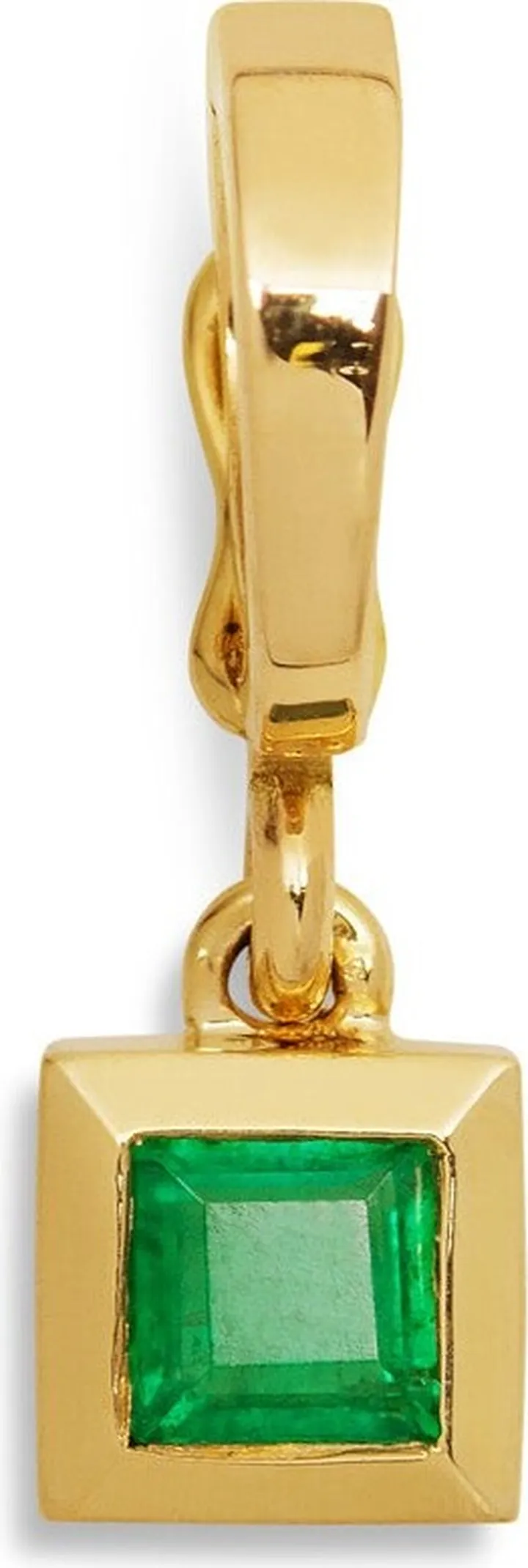 Carré Emerald Yellow Gold Charm