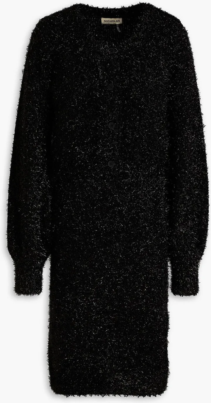 Amaia tinsel mini dress and cardigan set