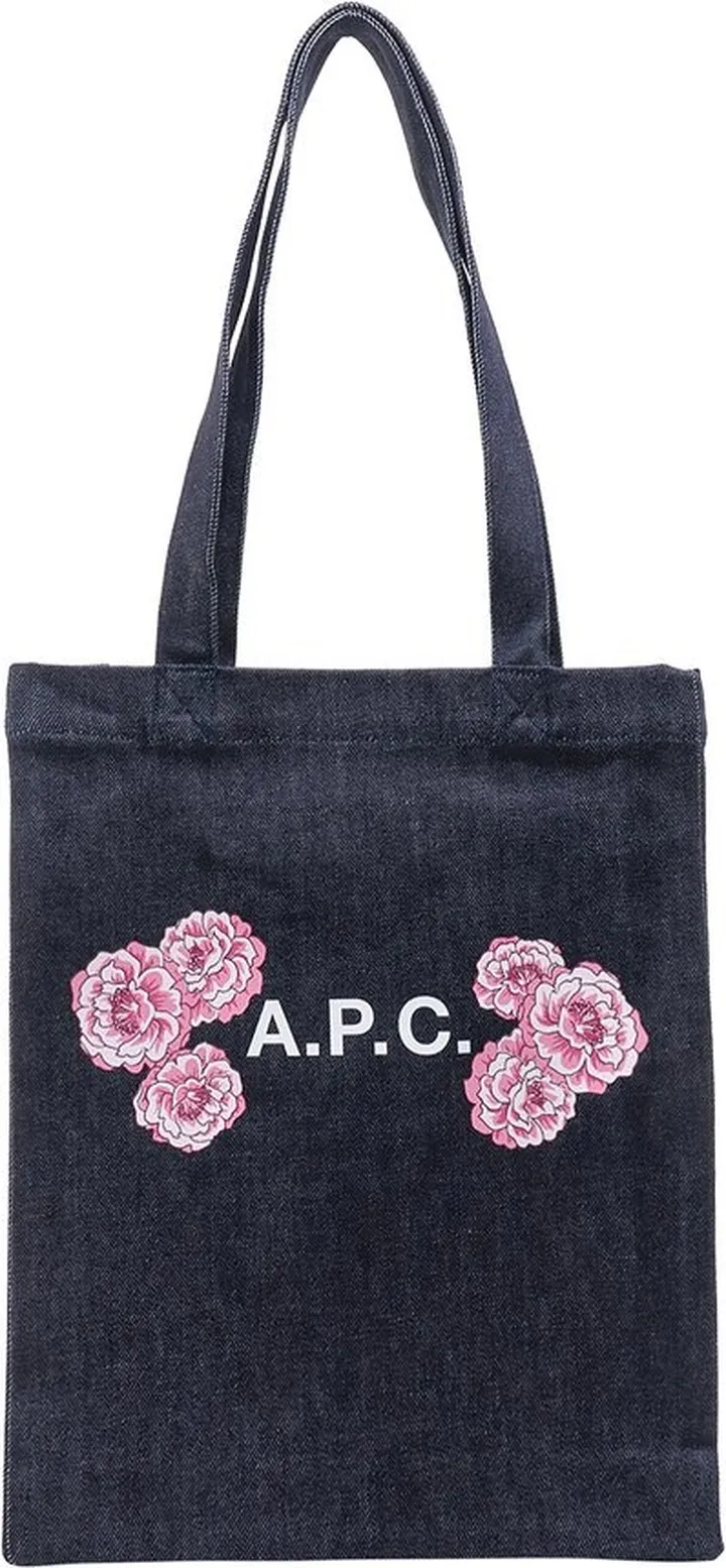 A.P.C. Floral Printed Denim Tote Bag