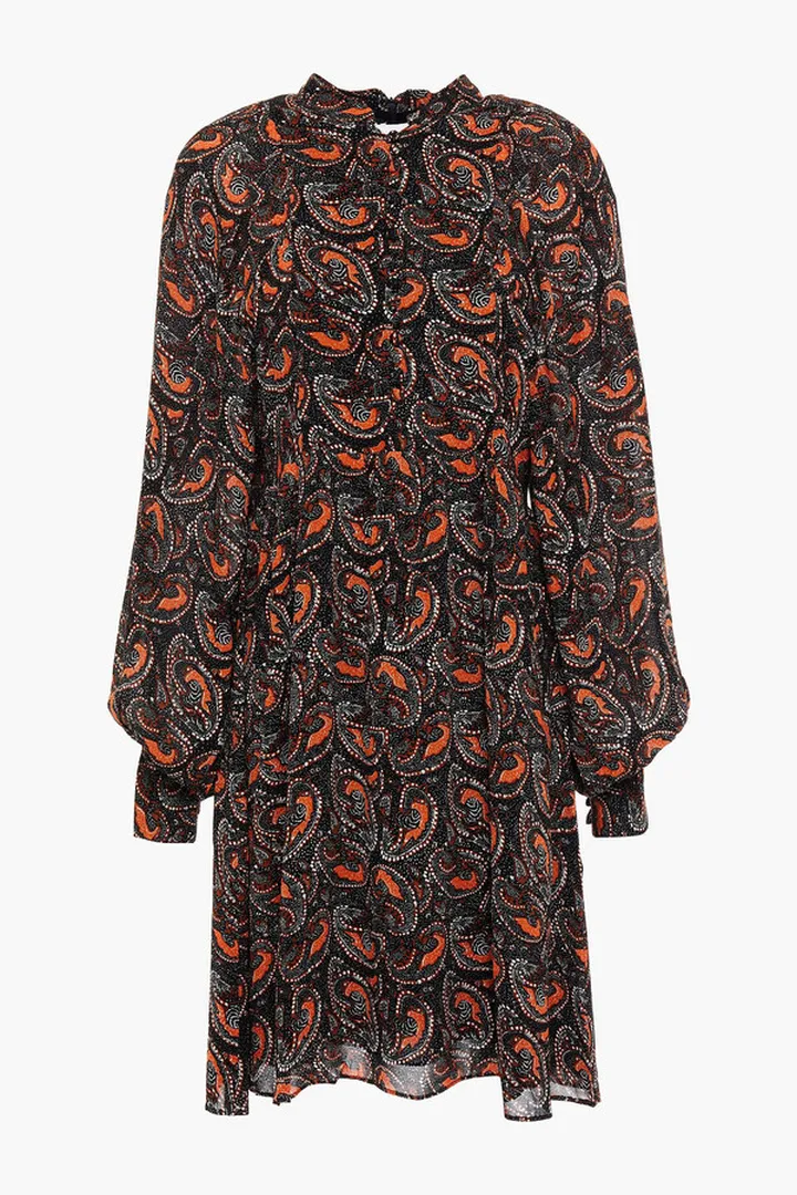 Otto gathered printed crepe mini dress