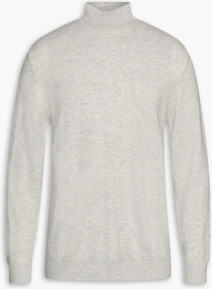 Mélange cashmere turtleneck sweater