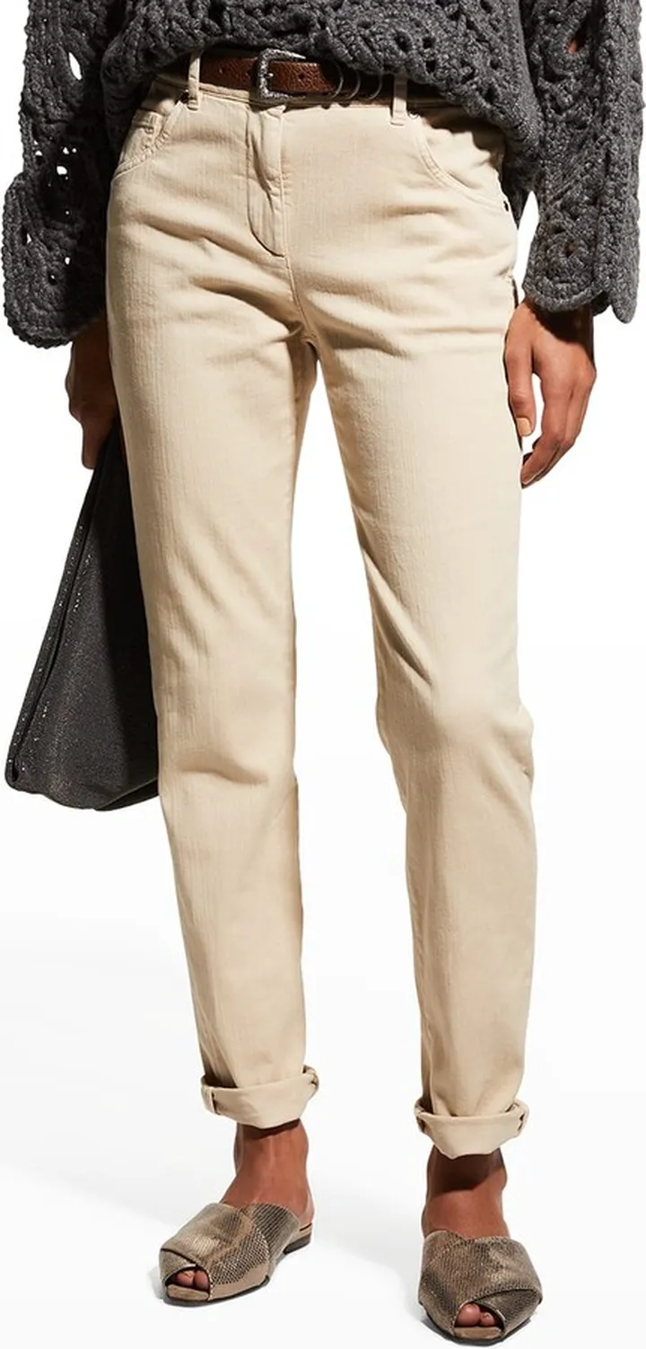 Slim-Leg Garment Dyed Jeans