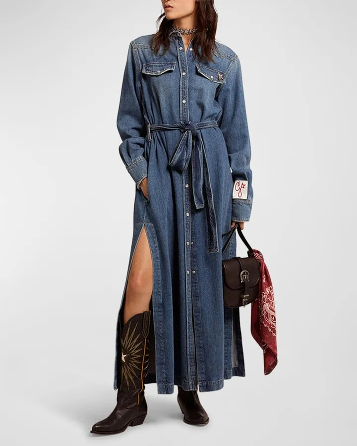 Stonewashed Denim Shirtdress