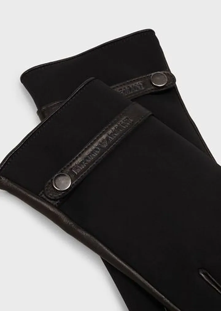 Nylon and lambskin nappa leather gloves
