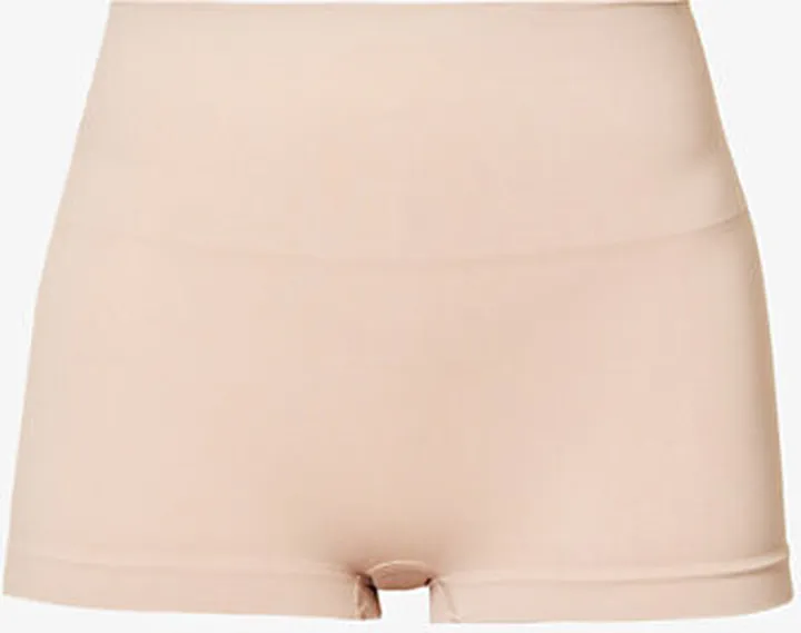 Womens Toasted Oatmeal EcoCare High-rise Stretch-woven Boxer Briefs