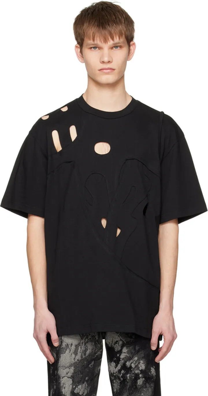 Feng Chen Wang Black Cutout T-Shirt