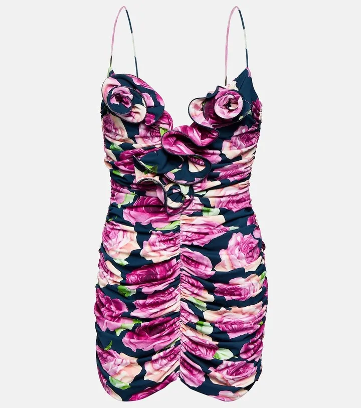 Floral ruched minidress