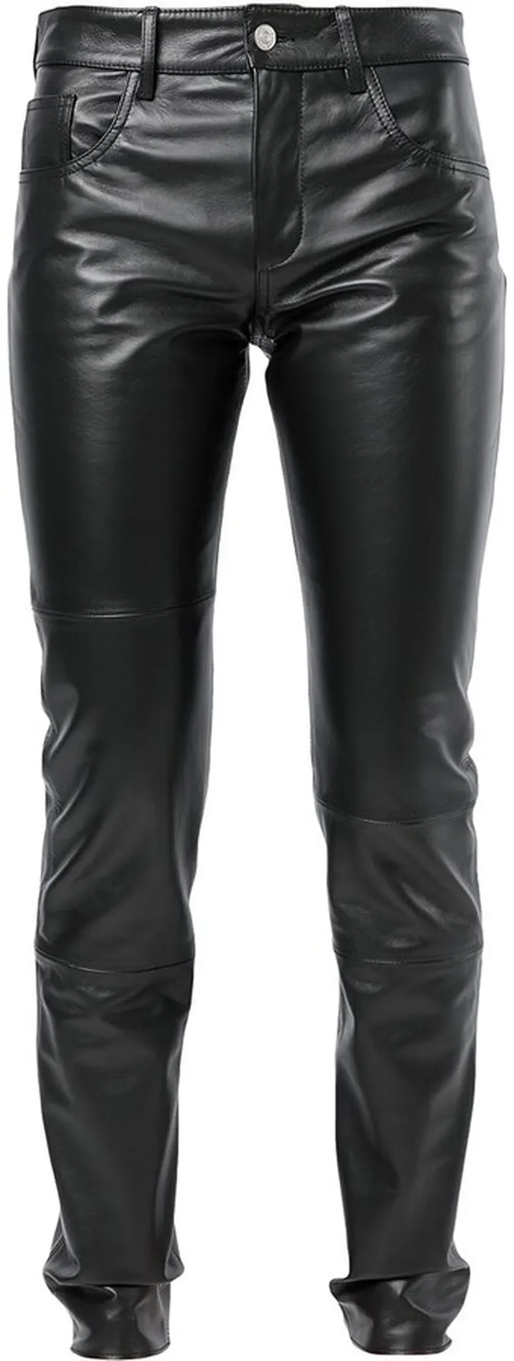 Straight-Leg Leather Trousers