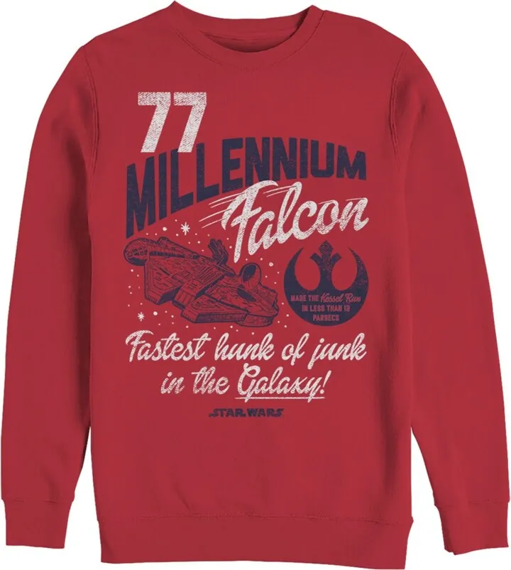 Men's Star Wars Millennium Falcon Fastest Junk 77 Sweatshirt - Red - X Large