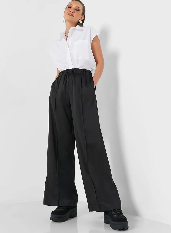 Wide Leg Satin Pants