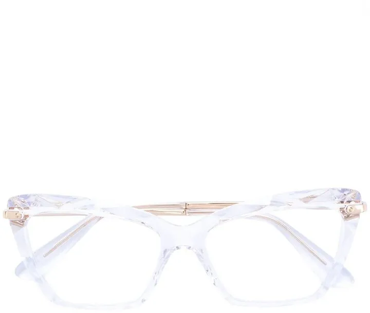 Geometric Cat-Eye Frame Glasses