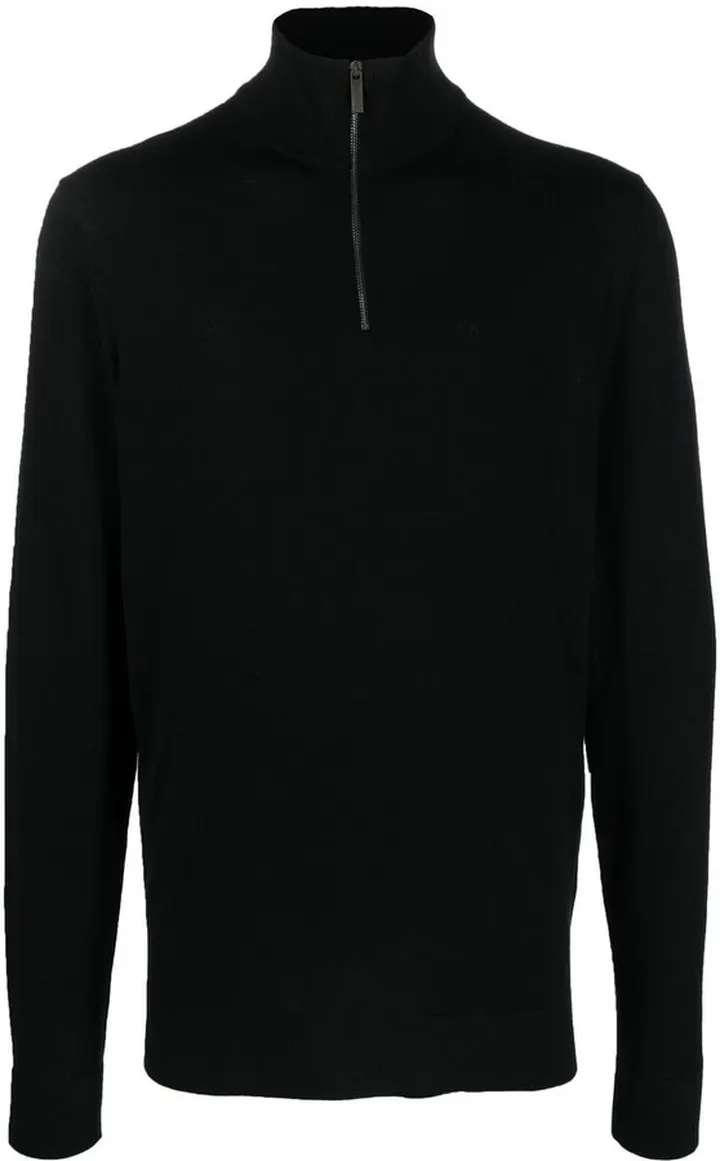 Short-Zip Wool Jumper