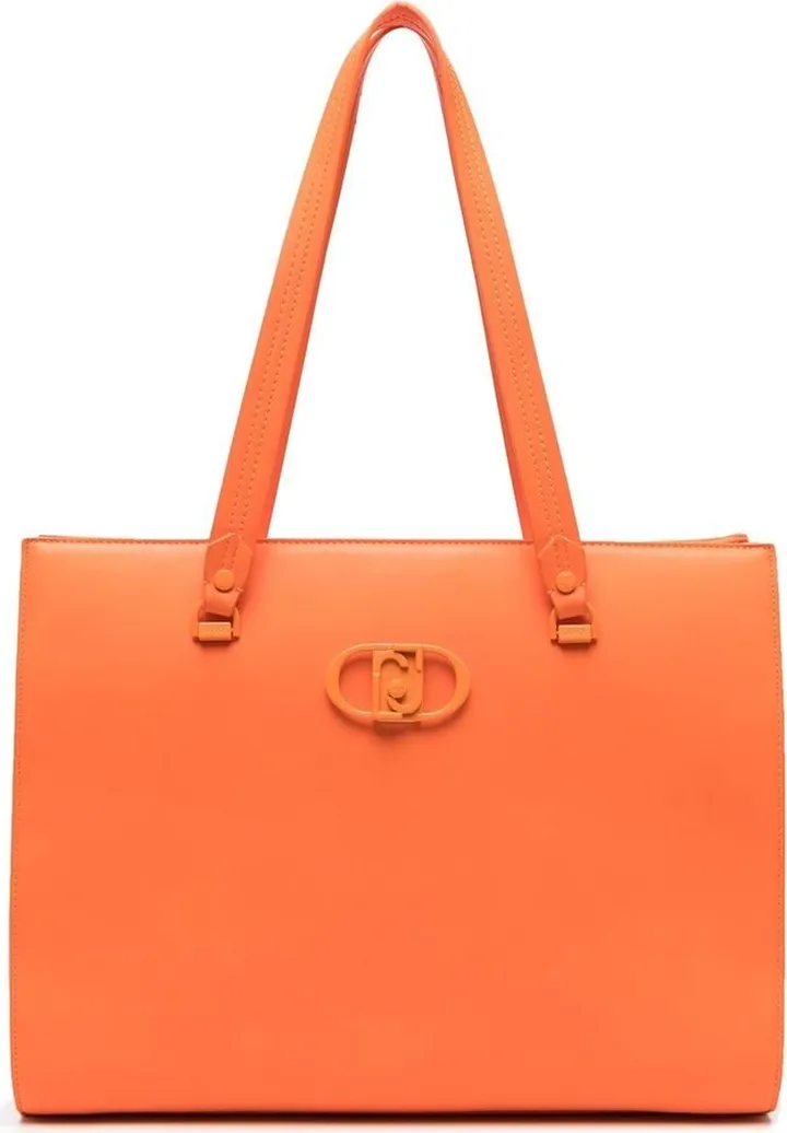 Logo-Plaque Faux Leather Tote Bag