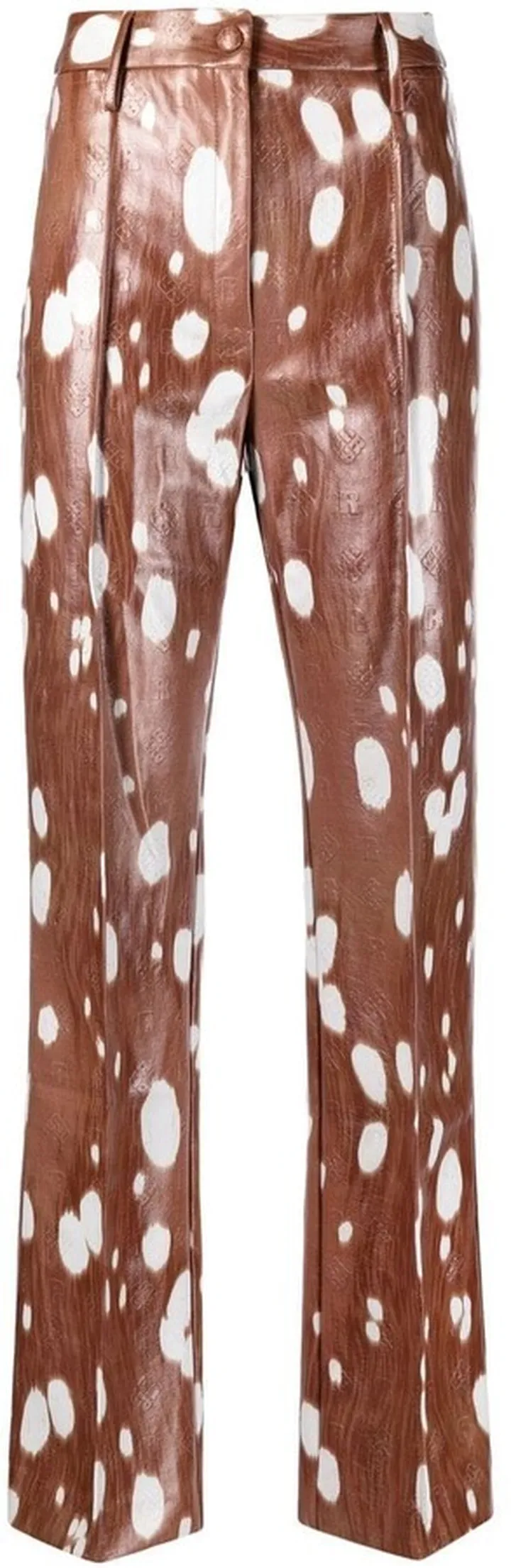 Faux Leather High-Waisted Trousers