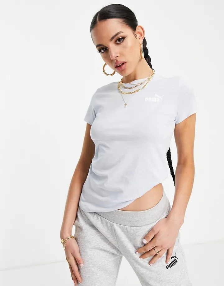 Puma essentials small logo t-shirt in icy blue