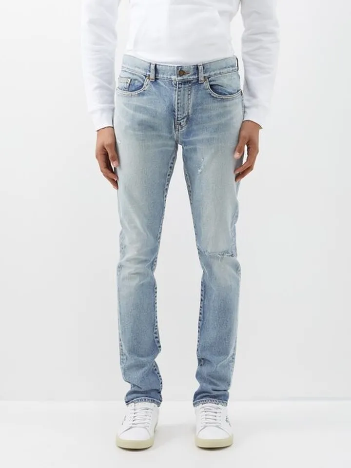Distressed Slim-leg Jeans