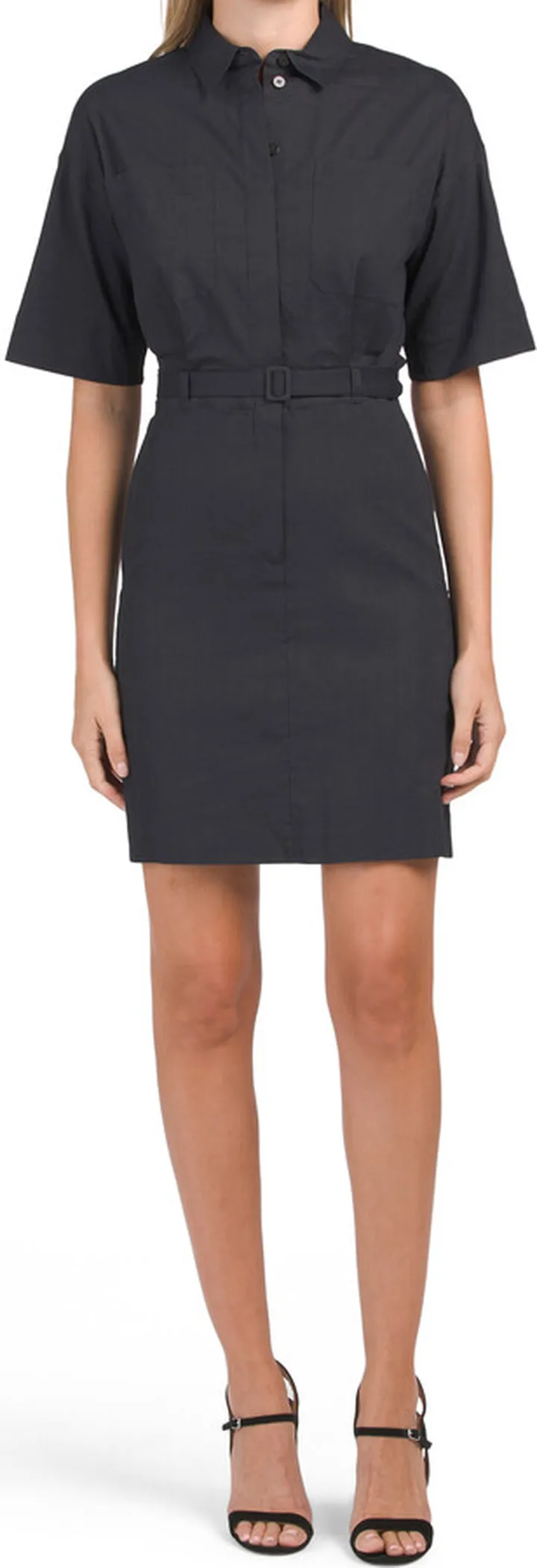 Linen Blend Casual Crunch Mini Dress