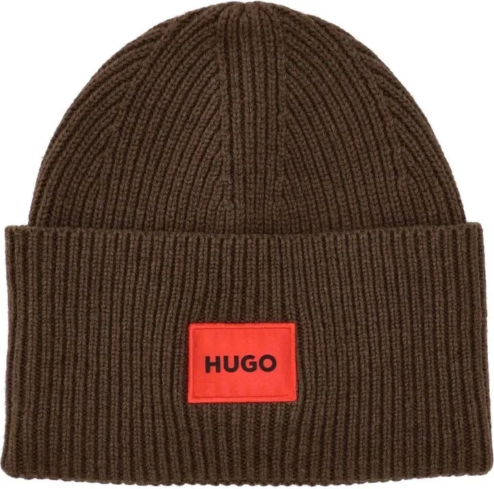 Logo-Patch Ribbed-Knit Beanie