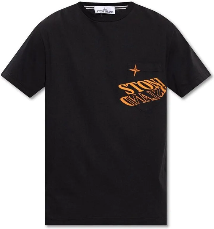 Stone Island Logo Printed Crewneck T-Shirt