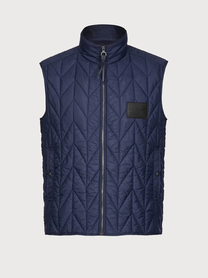 Ferragamo Men Padded gilet Blue