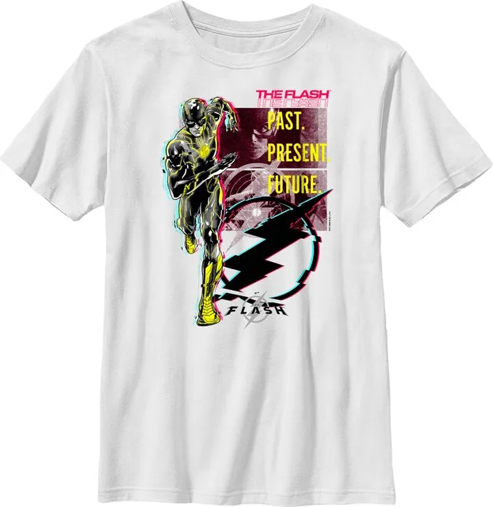 Boy's The Flash Barry Allen Glitch T-Shirt - White - Medium