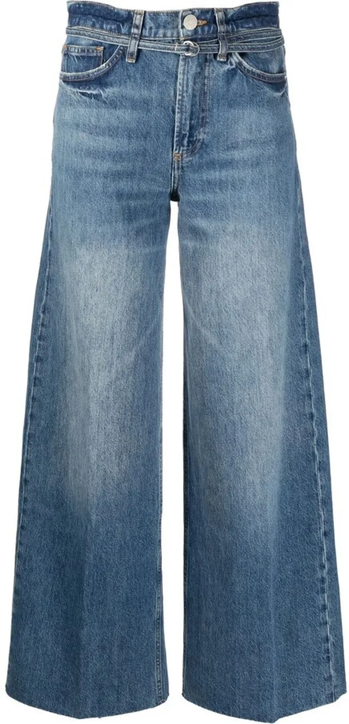 Faded-Effect Boyfriend-Cut Jeans