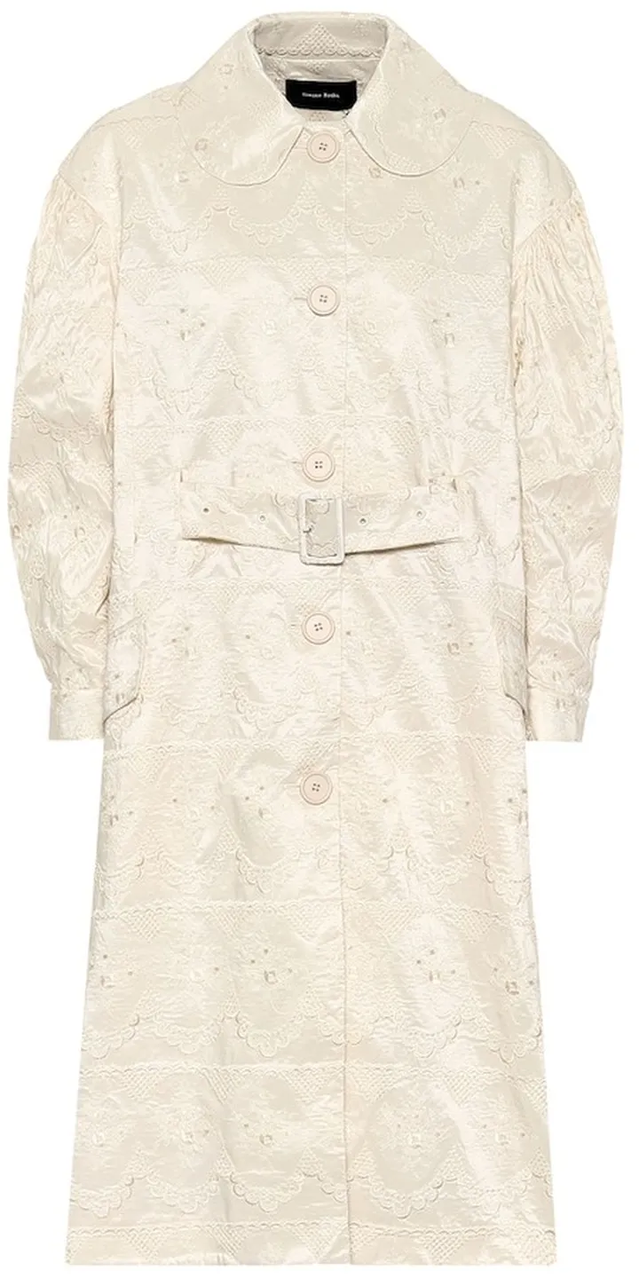 Lace-taffeta duster coat