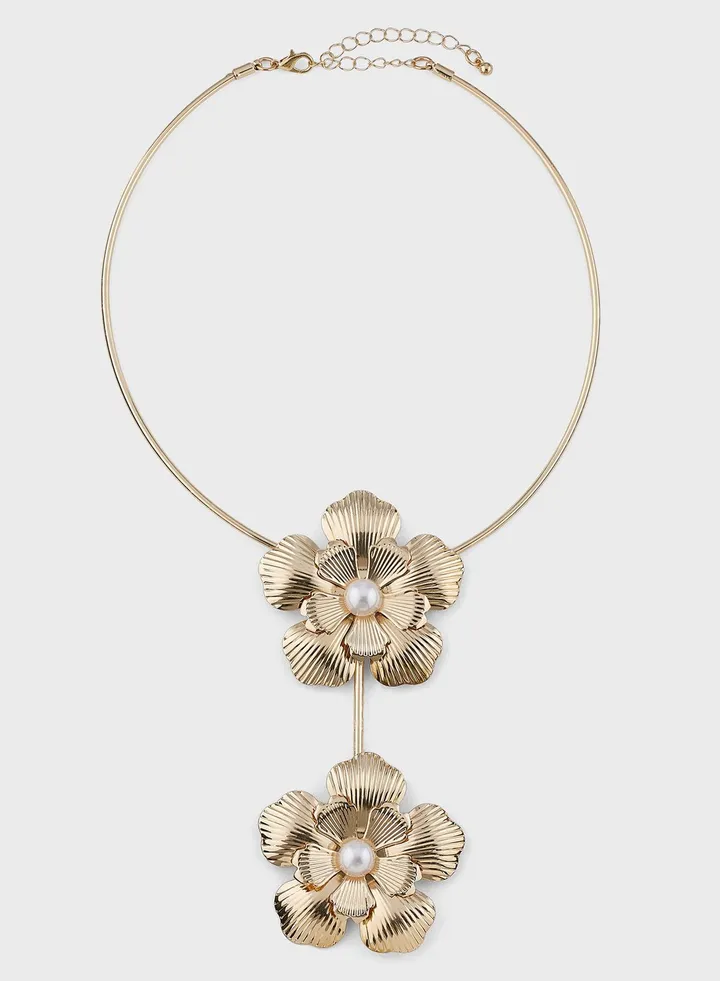 Statement Floral Choker Necklace